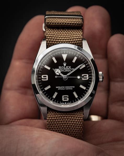 rolex explorer on leather strap|rolex explorer 124270 fabric strap.